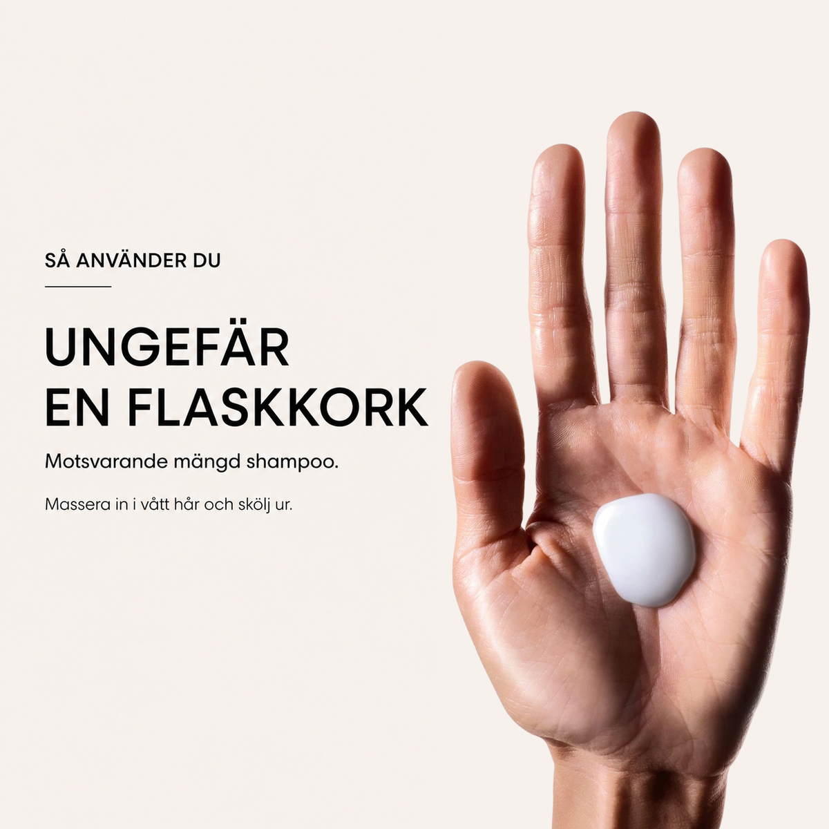 Så använder du Metal DX Shampoo – ungefär en flaskkork i vått hår