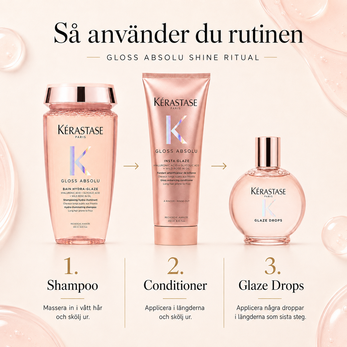 Så använder du Kérastase Gloss Absolu Shine Ritual i tre steg